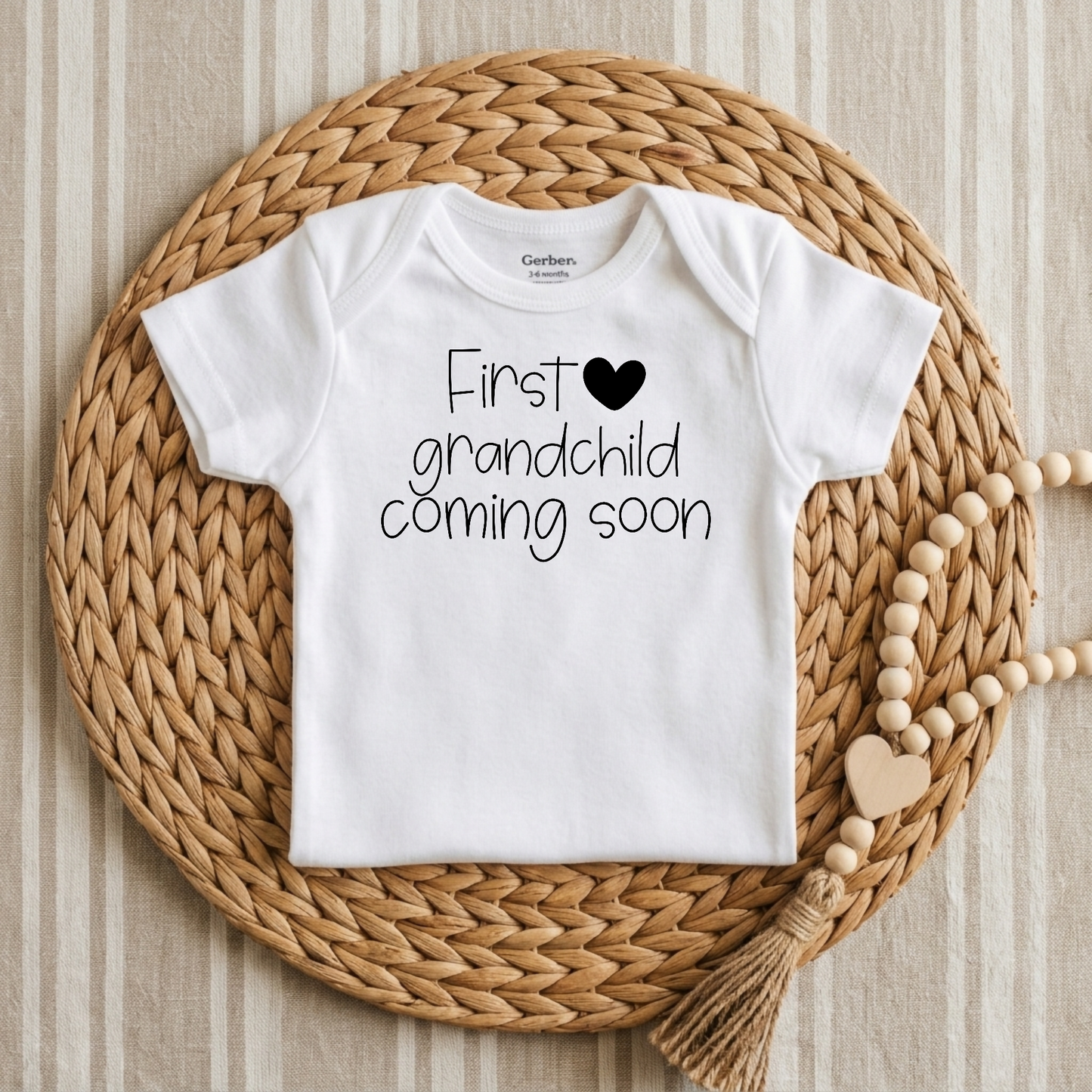 First Grandchild Coming Soon Baby Onesie