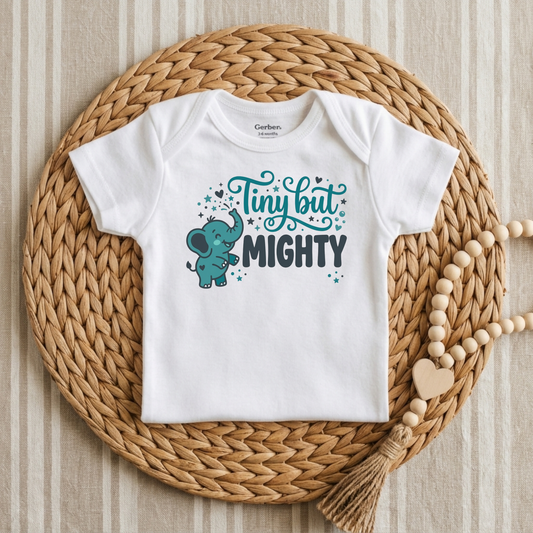 Tiny But Mighty Baby Onesie