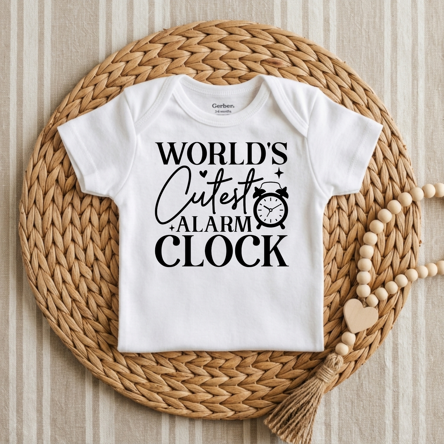 World's Cutest Alarm Clock Onesie – Funny Baby Bodysuit