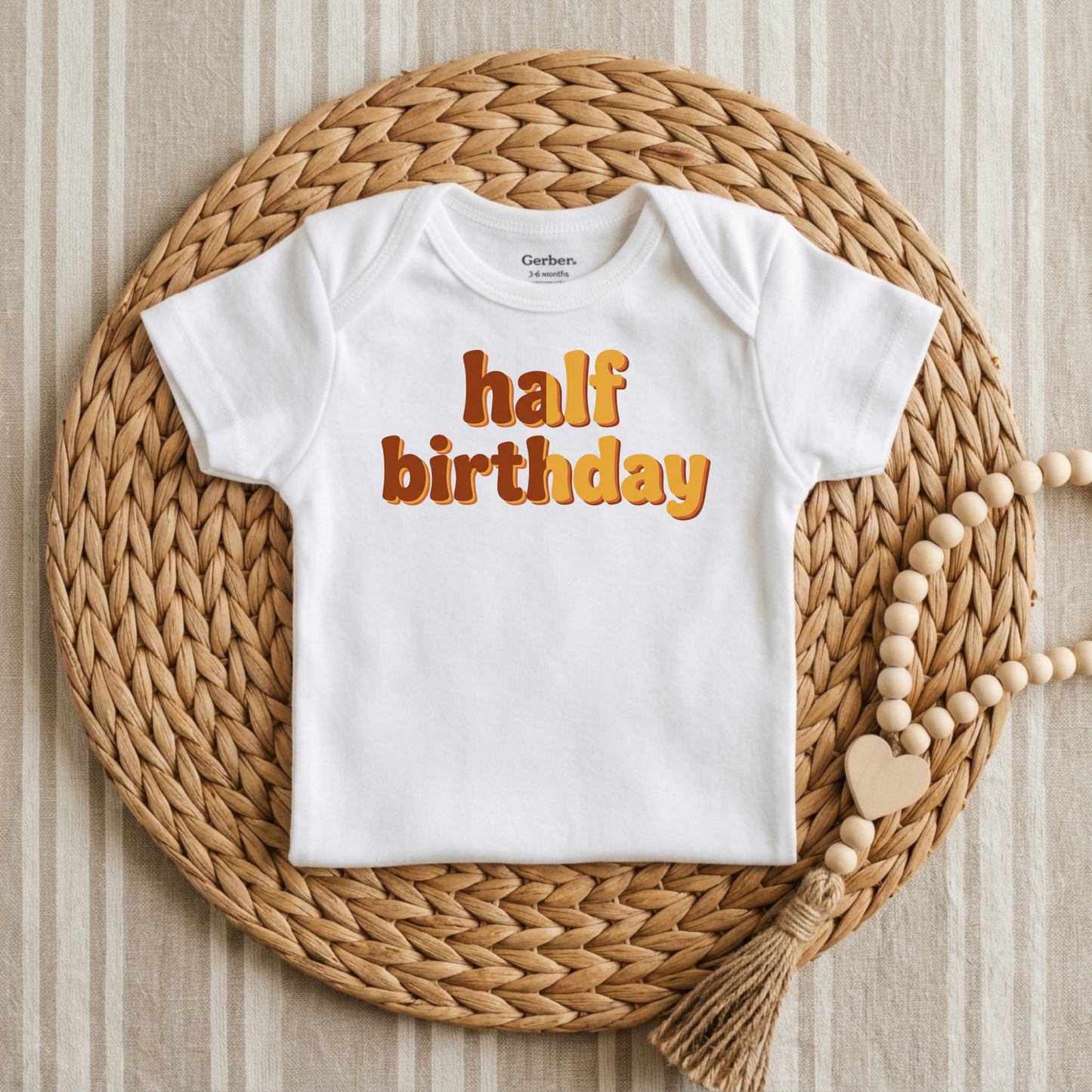 Half Birthday Baby Onesie