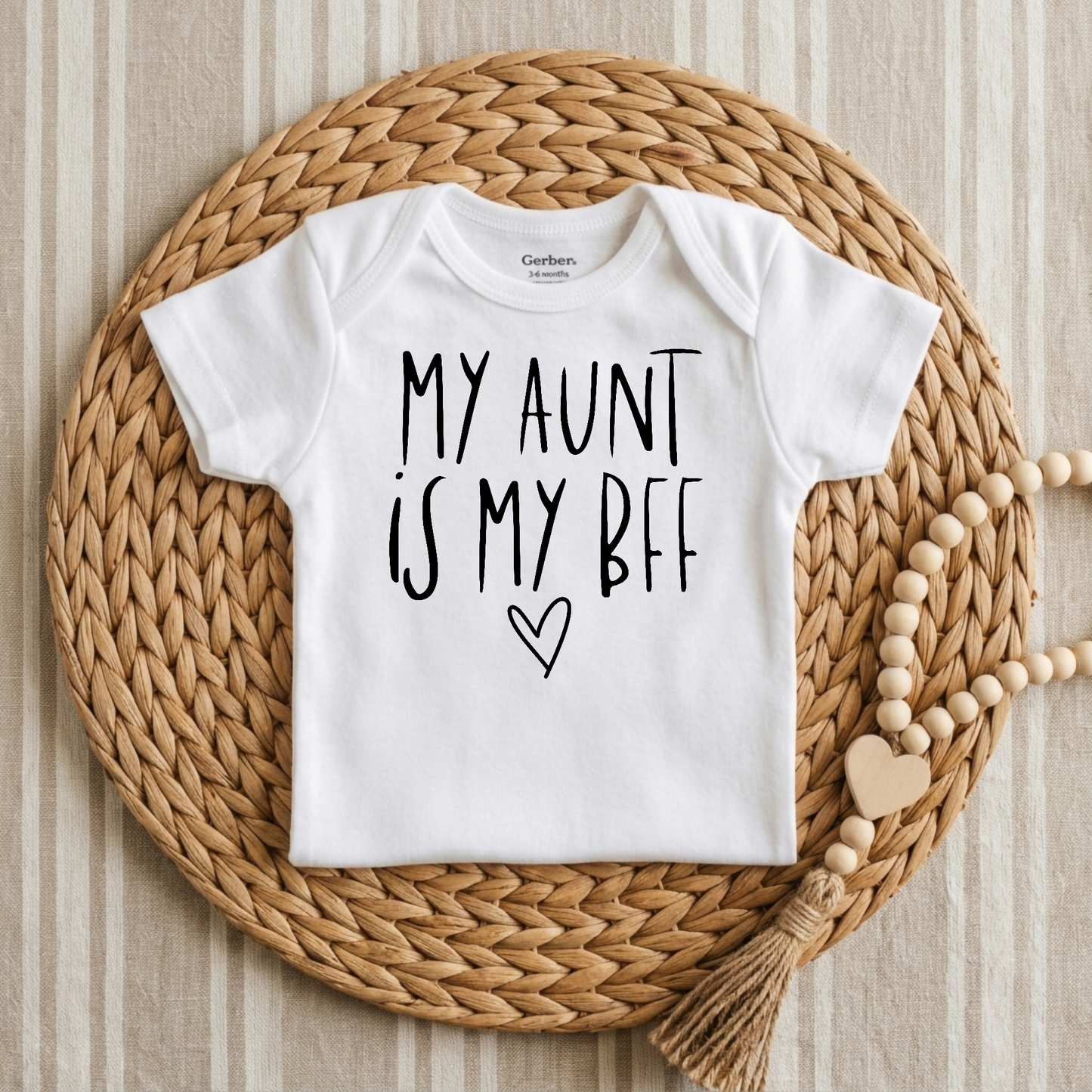 My Aunt Is My BFF Baby Onesie – Handwritten Aunt Bodysuit