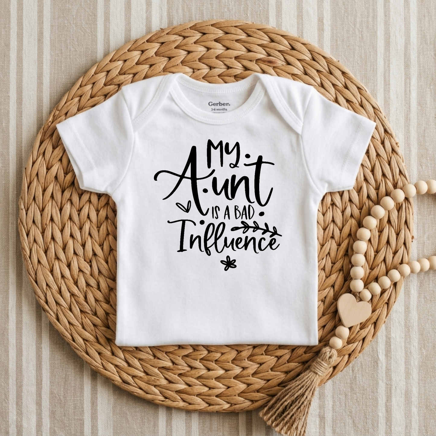 My Aunt Is a Bad Influence Baby Onesie – Script Aunt Bodysuit