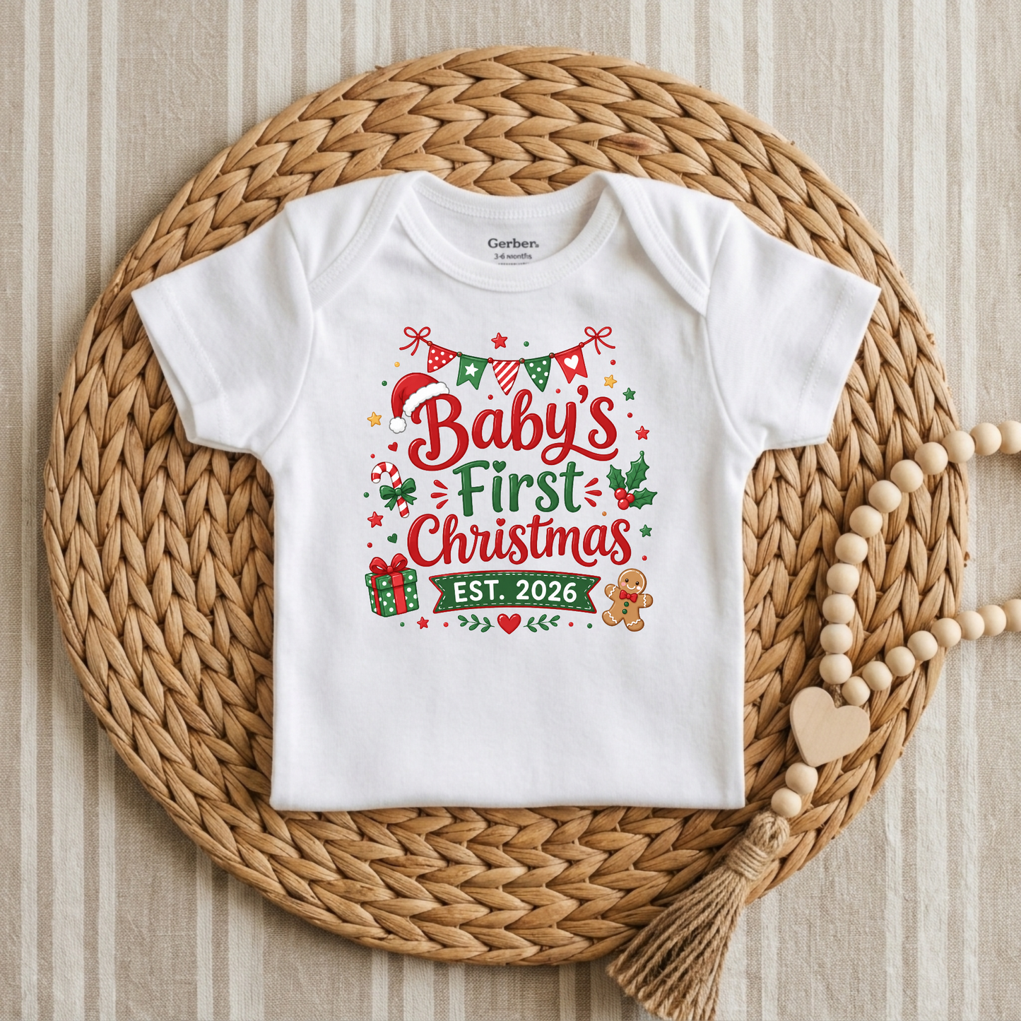 Baby's First Christmas Est. 2026 Long Sleeve Onesie