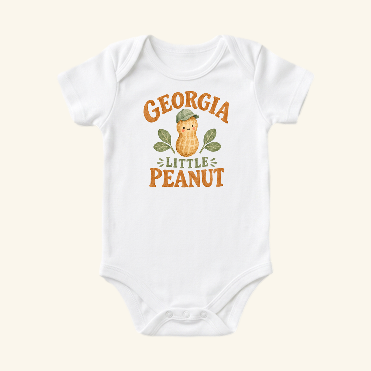 Georgia Little Peanut Baby Onesie – Cute Peach State Bodysuit