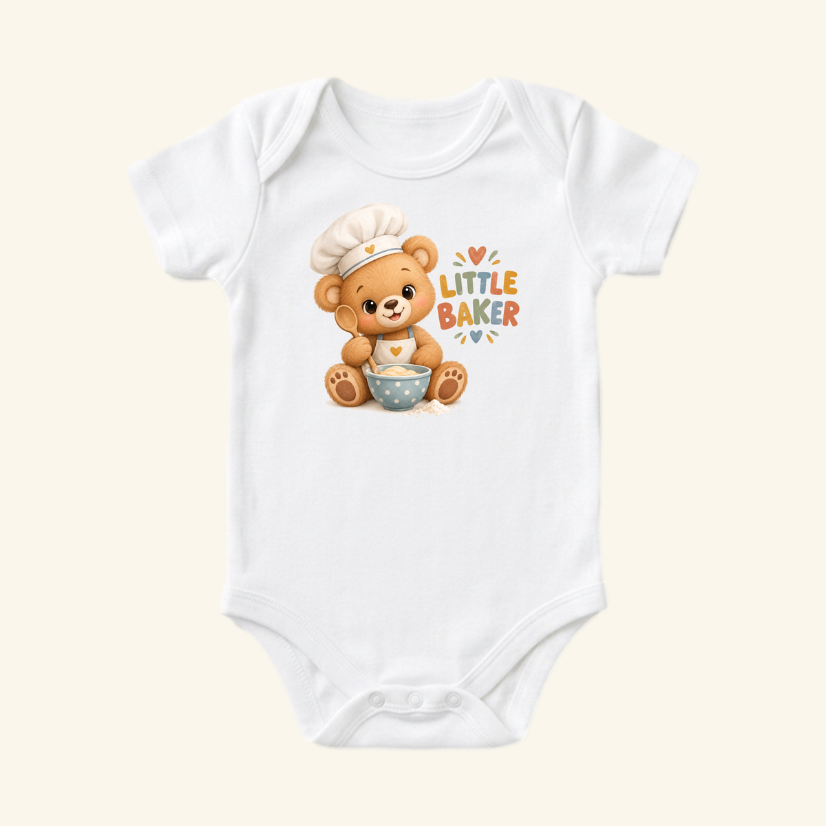 Little Baker Baby Onesie – Cute Bear Chef Baking Bodysuit
