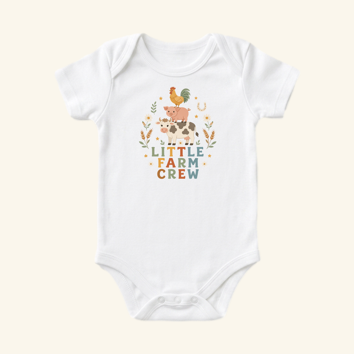 Farm Animal Baby Onesie – Little Farm Crew Bodysuit