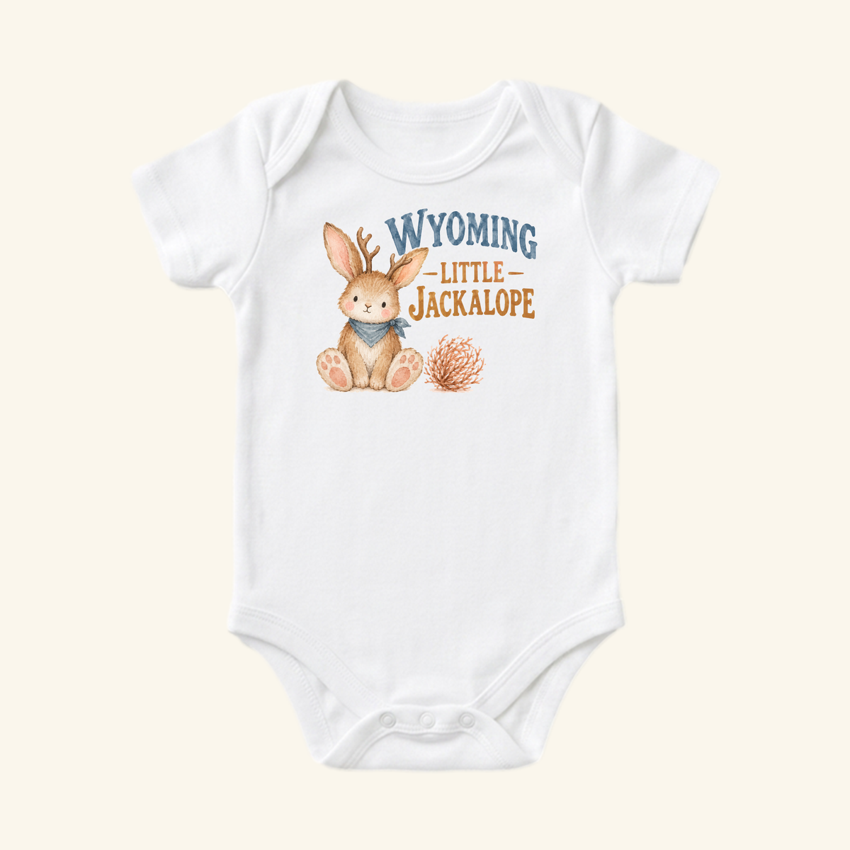 Wyoming Little Jackalope Baby Onesie – Western Bunny Bodysuit