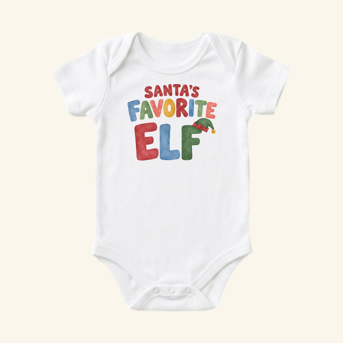 Santa’s Favorite Elf Baby Onesie – Christmas Elf Bodysuit