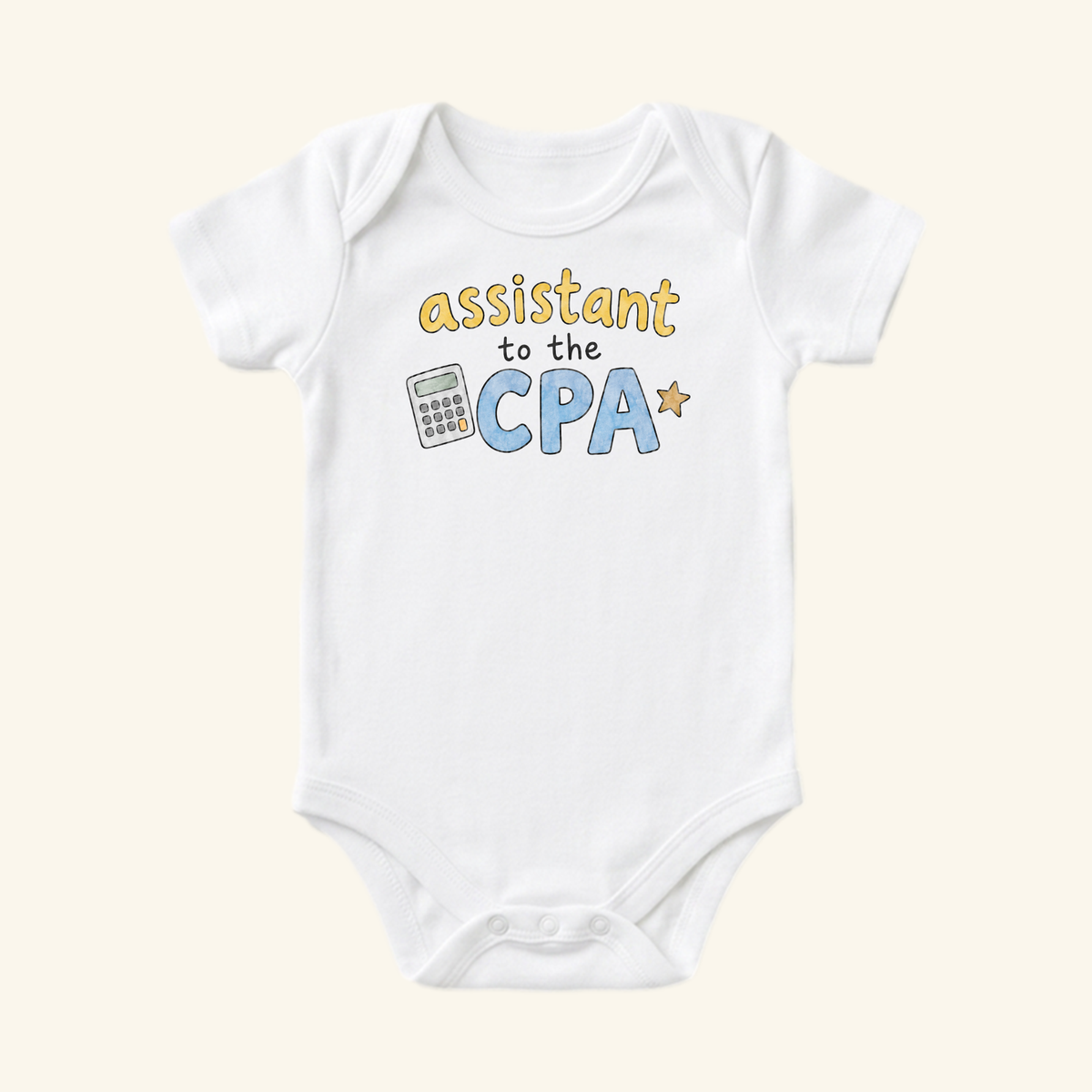 Assistant to the CPA Baby Onesie – Funny Accountant Bodysuit