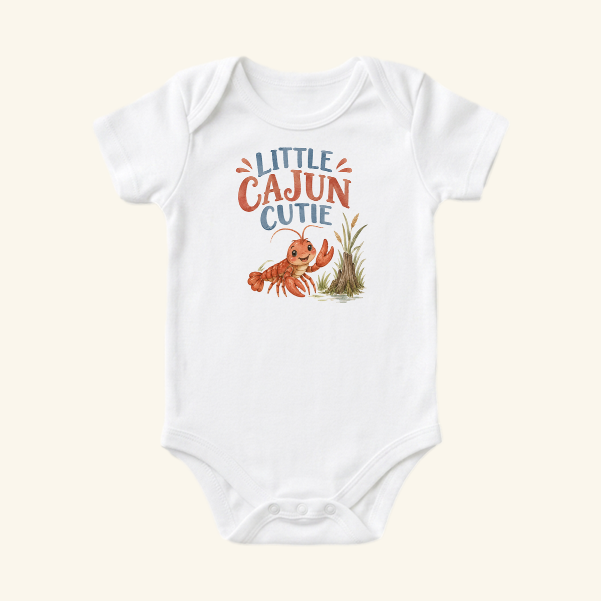 Little Cajun Cutie Baby Onesie – Cute Crawfish Bodysuit
