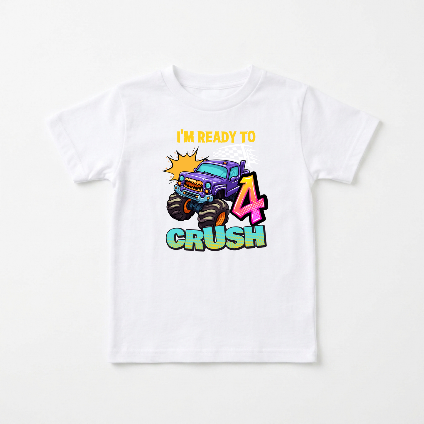 Ready to Crush 4 Toddler Shirt – Monster Truck Birthday Tee