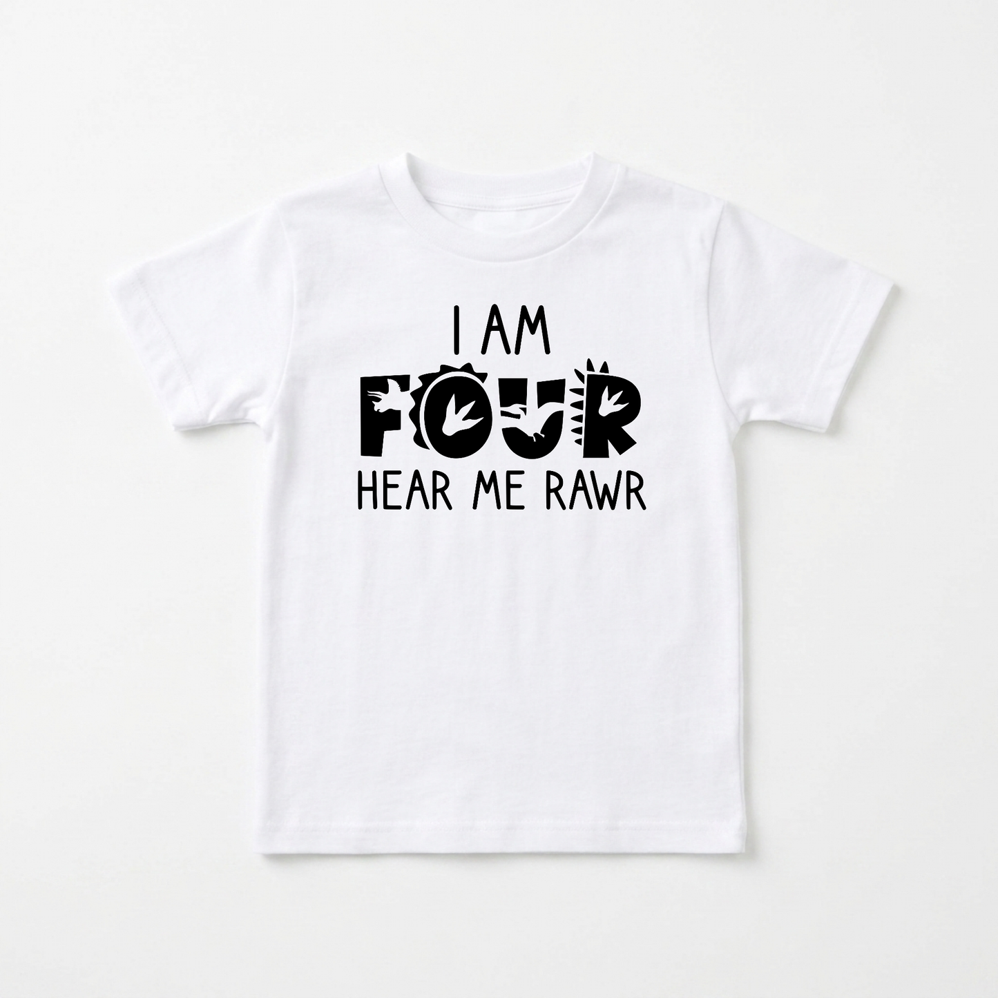 I Am Four Hear Me Rawr Kids Shirt – Dinosaur 4th Birthday Tee