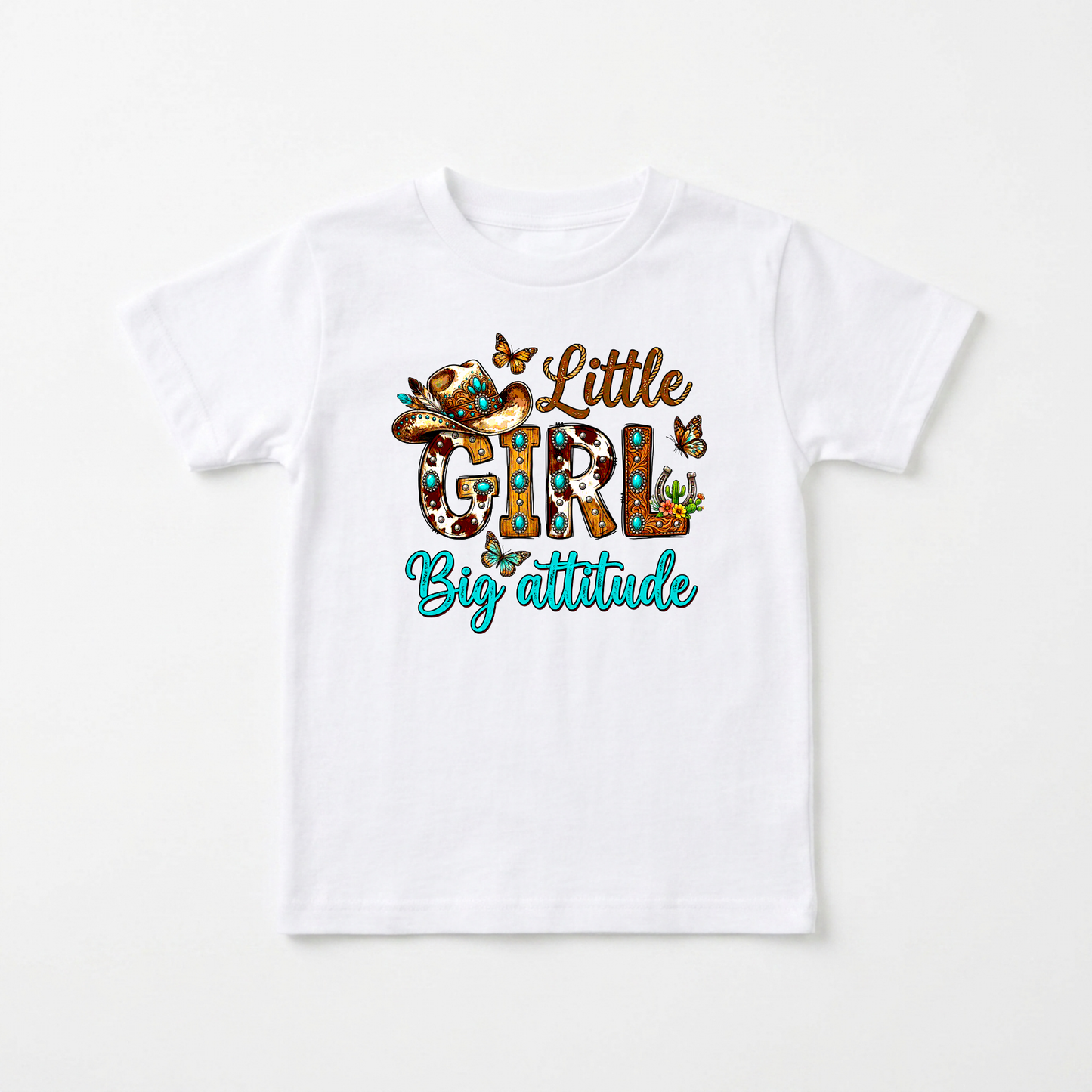 Little Girl Big Attitude Kids Shirt – Western Cowgirl Tee