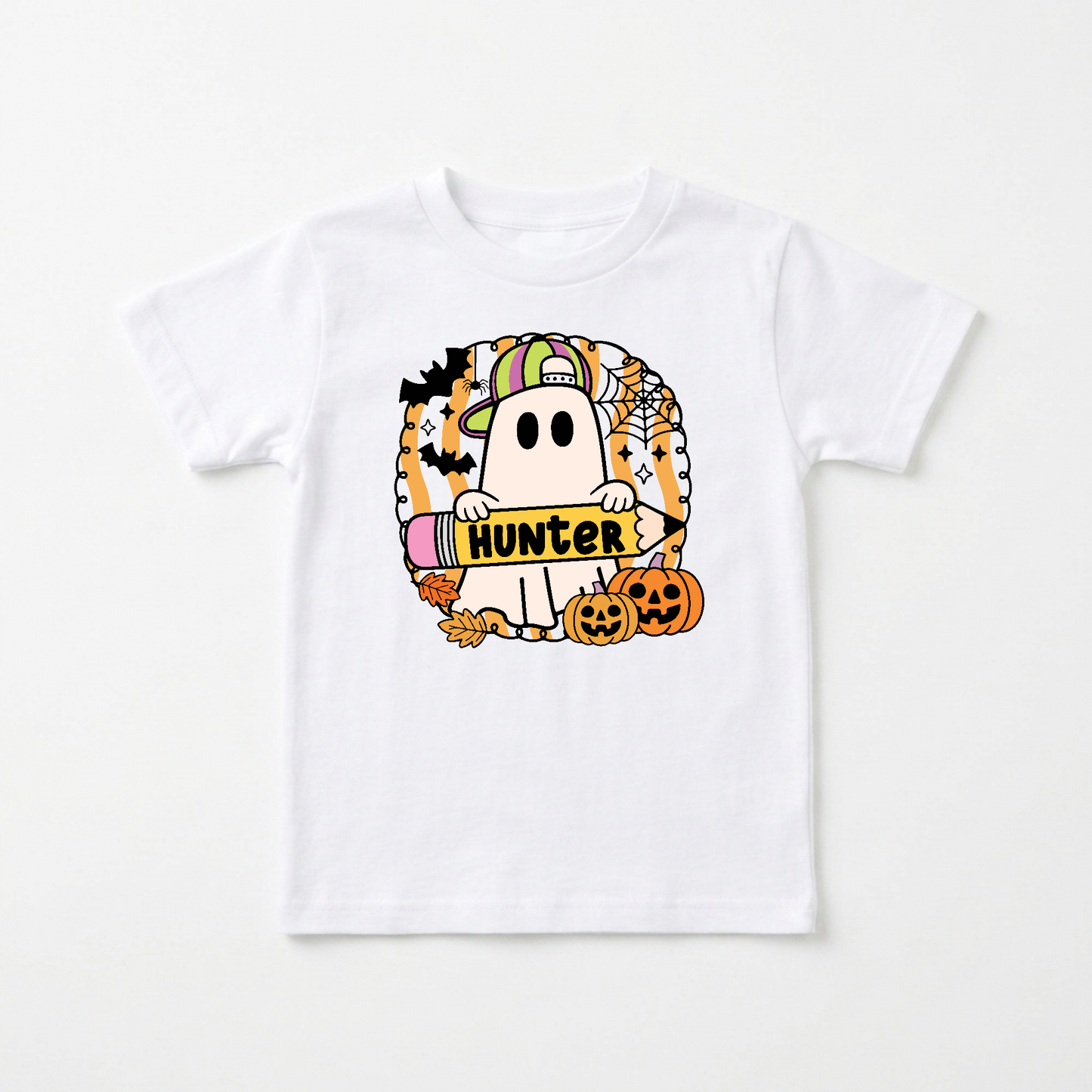 Personalized Halloween Ghost Kids Shirt – Custom Name Tee