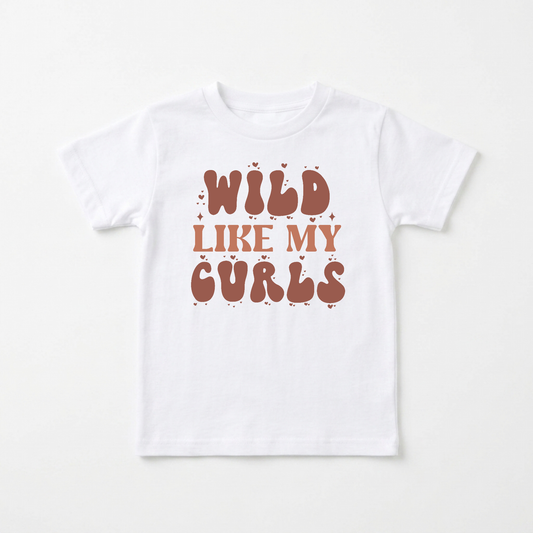 Wild Like My Curls Kids Shirt – Boho Retro Tee