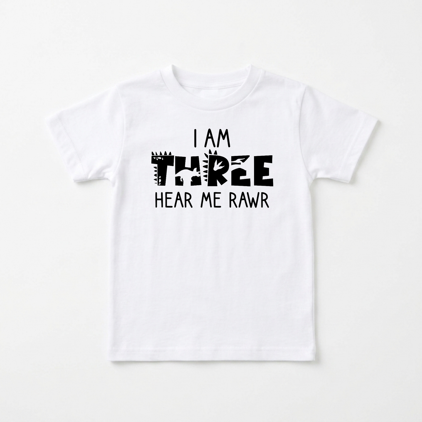 I Am Three Hear Me Rawr Toddler Shirt – Dinosaur 3rd Birthday Tee