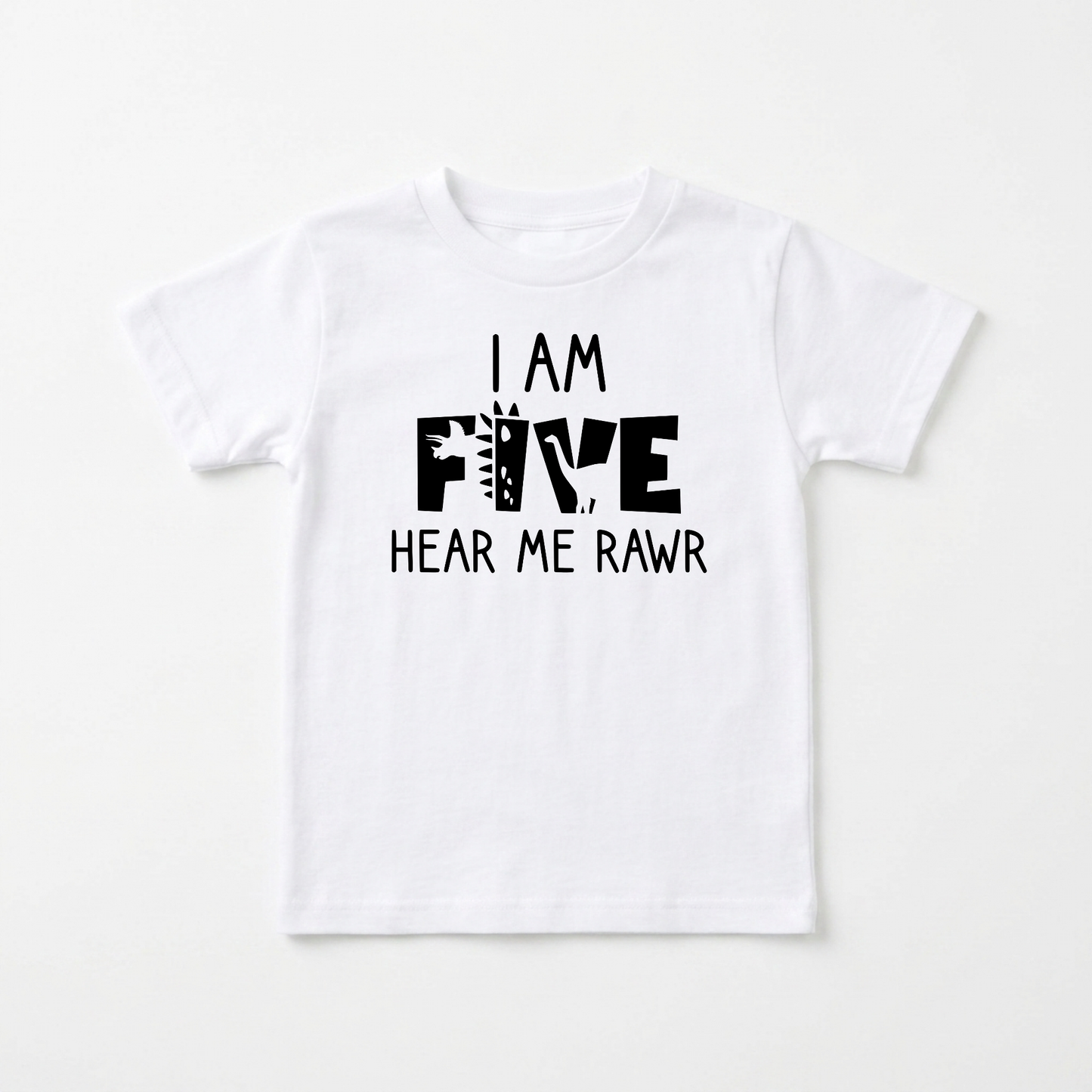 I Am Five Hear Me Rawr Kids Shirt – Dinosaur 5th Birthday Tee