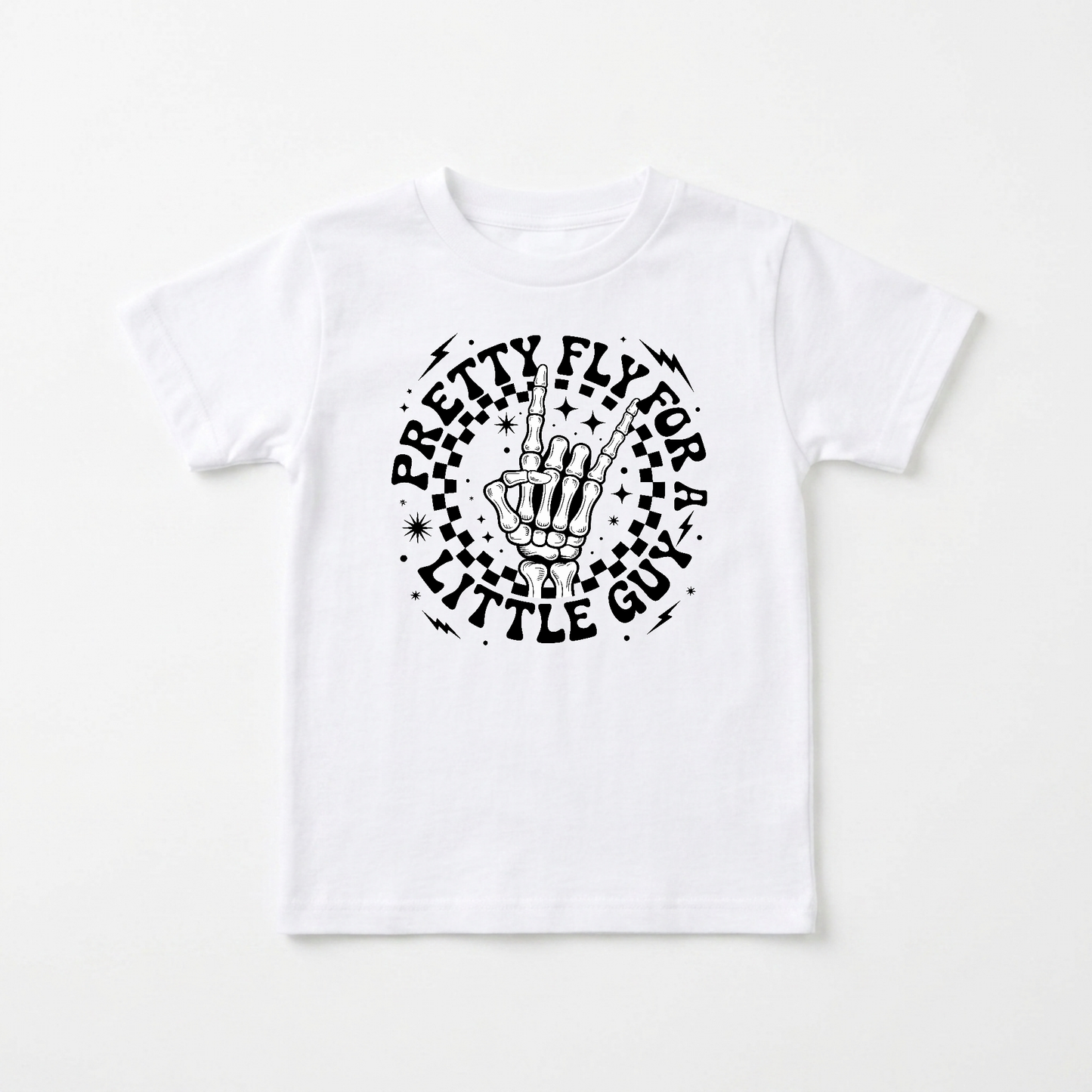 Pretty Fly for a Little Guy Kids Shirt – Rock Skeleton Tee