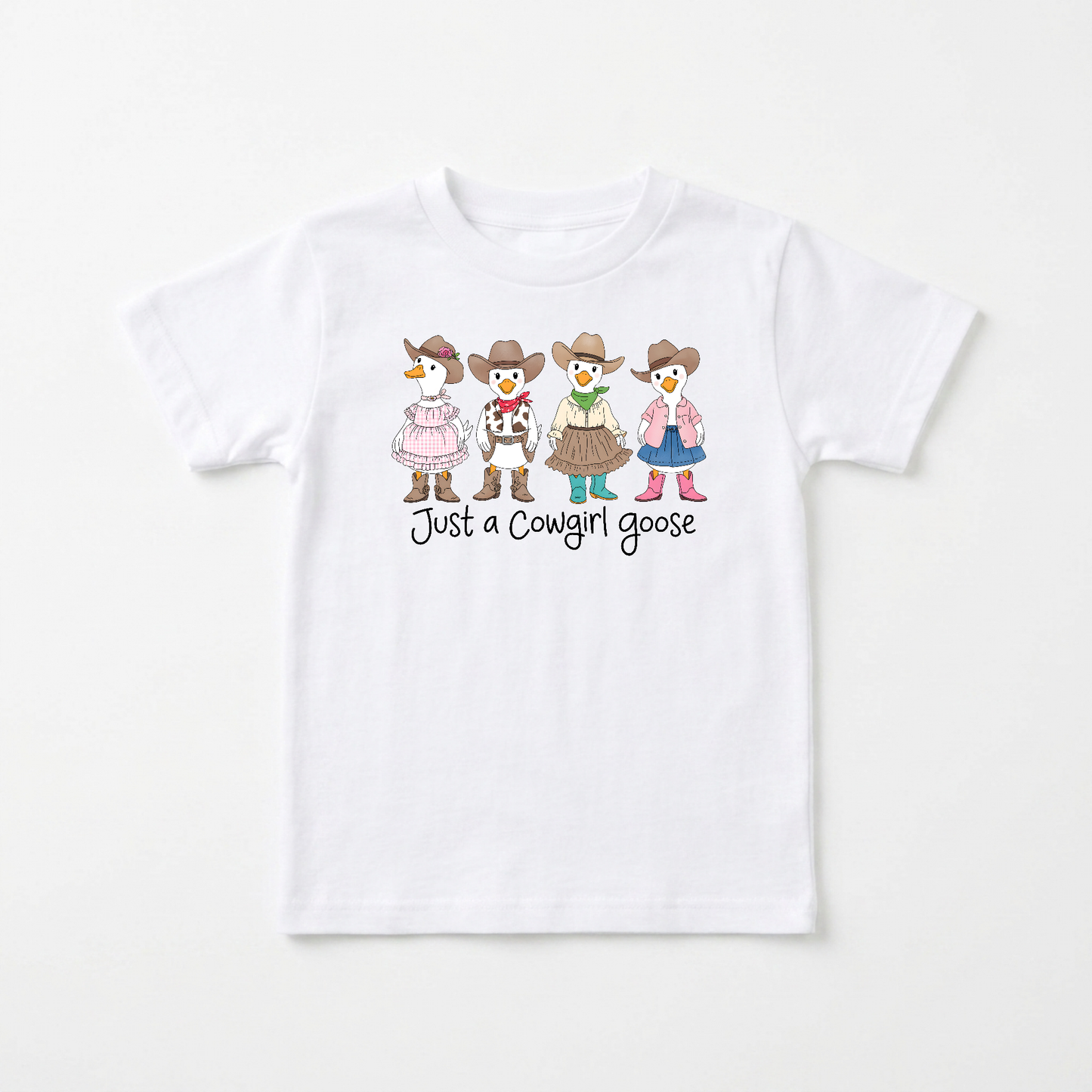 Just a Cowgirl Goose Toddler Girls Shirt – Western Tee
