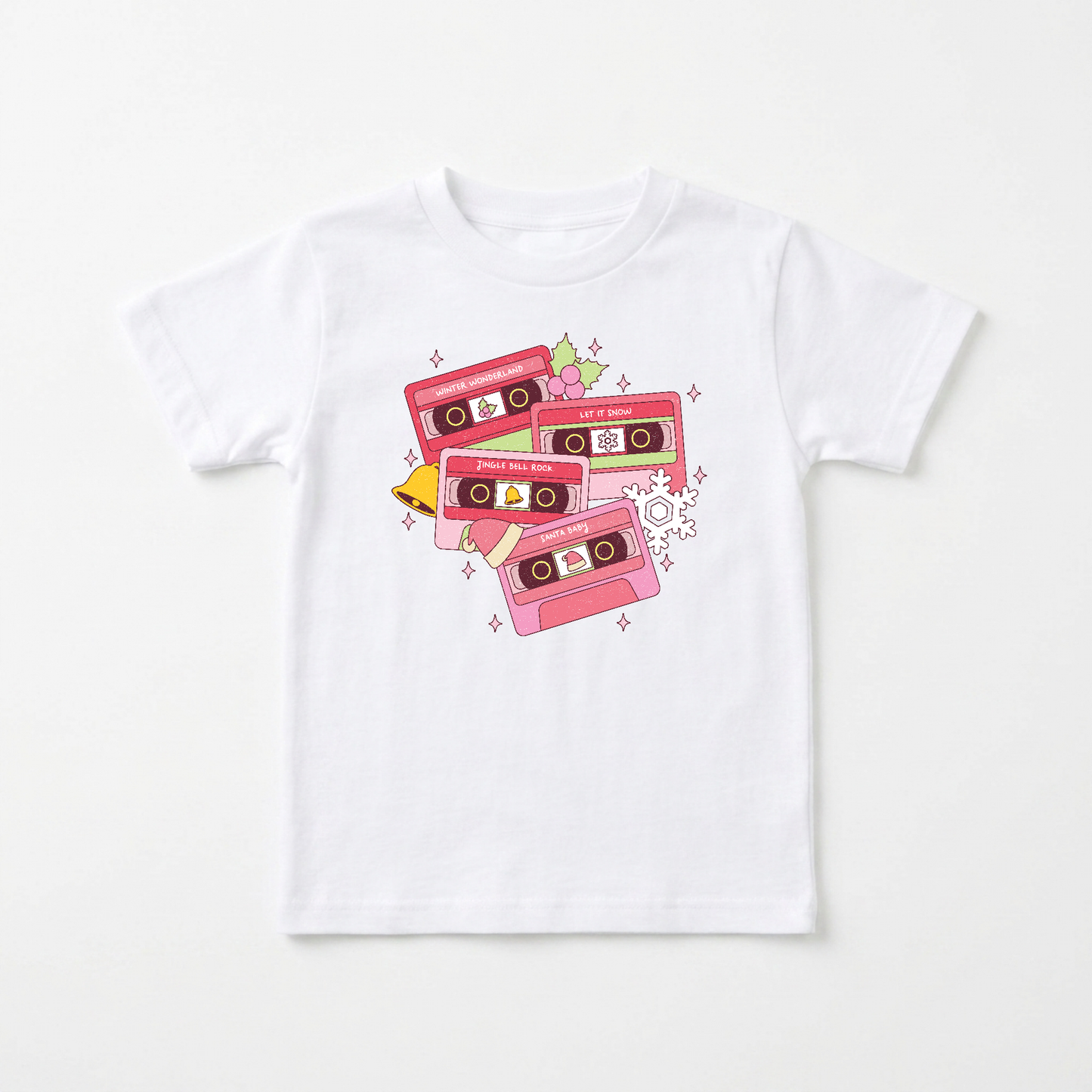 Retro Christmas Cassette Tee – Toddler Holiday Shirt