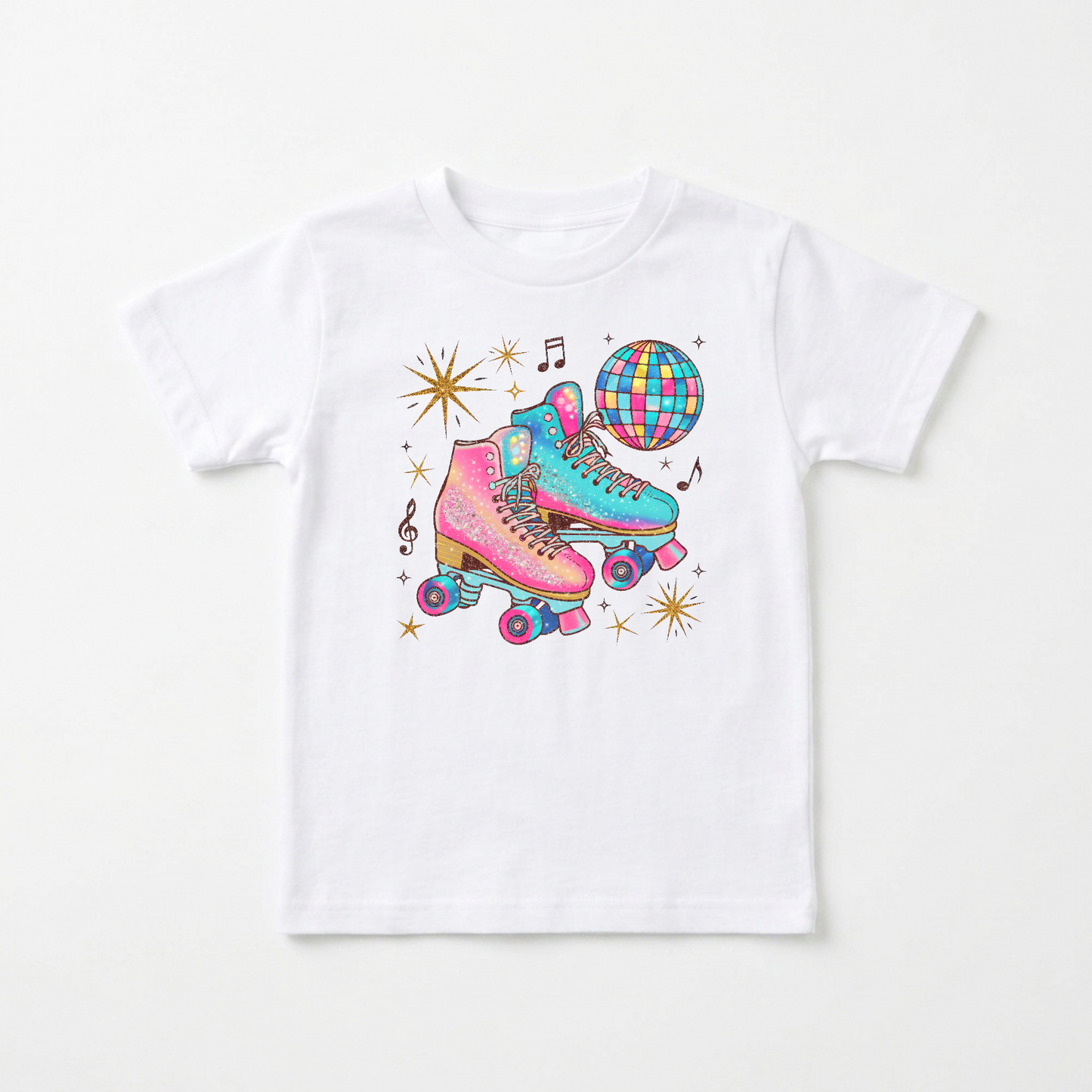 Retro Roller Skates Toddler Girls Shirt – Disco Tee