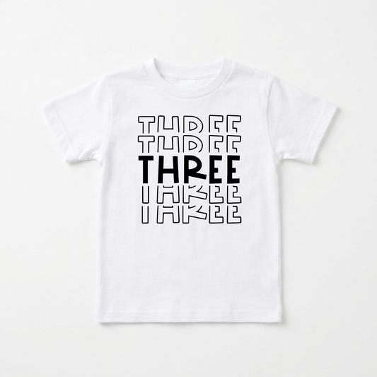 Three Birthday Toddler Shirt – 3rd Birthday Tee