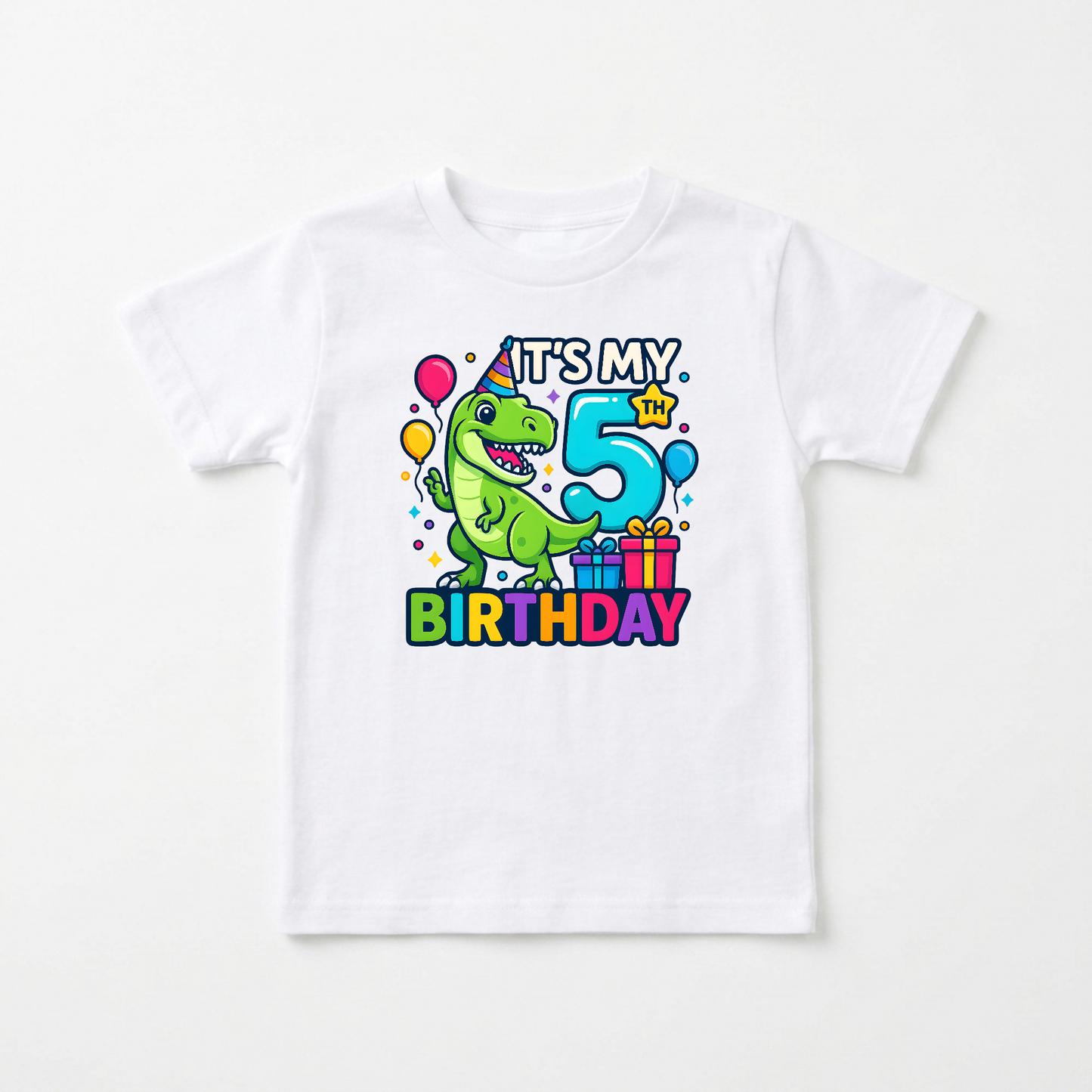 It's My 5th Birthday Dinosaur Youth Shirt – T-Rex Party Tee