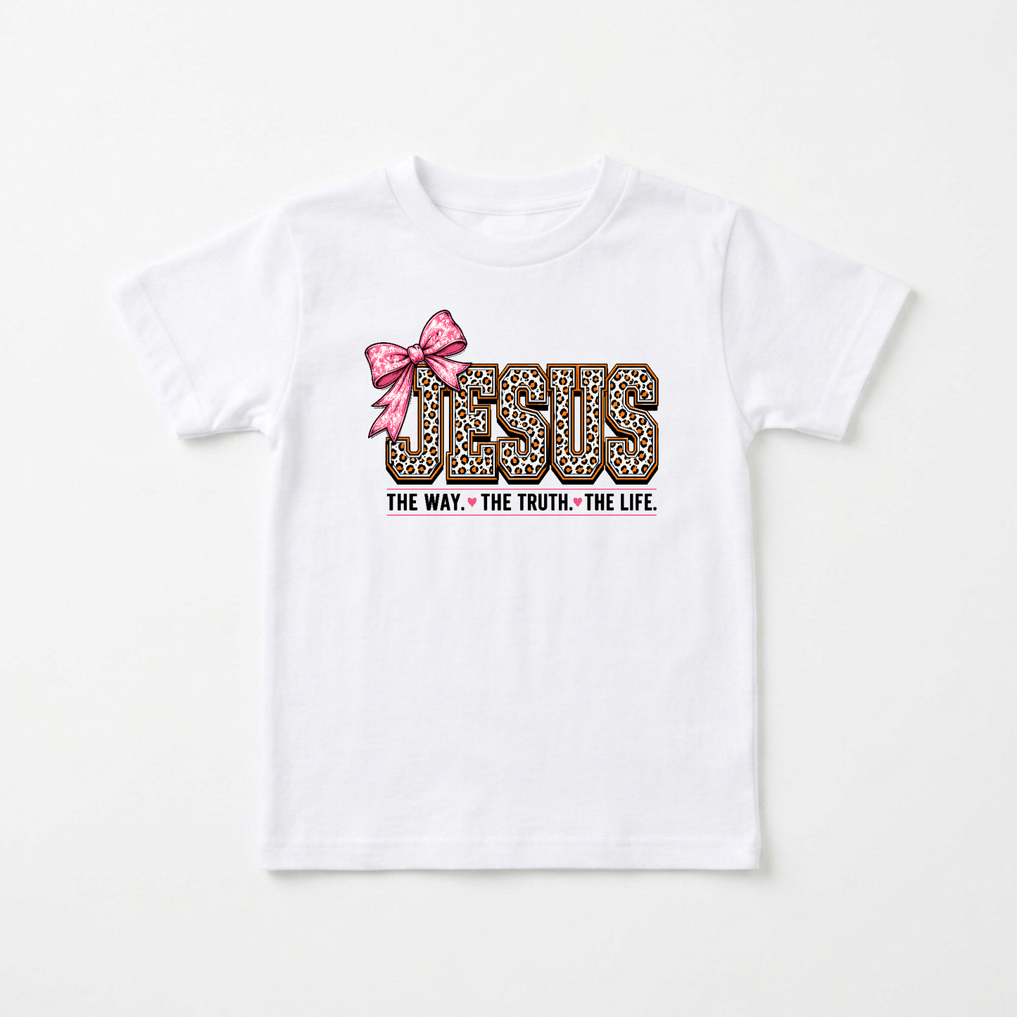 Jesus The Way The Truth The Life Toddler Girls Shirt – Leopard Print Faith Tee