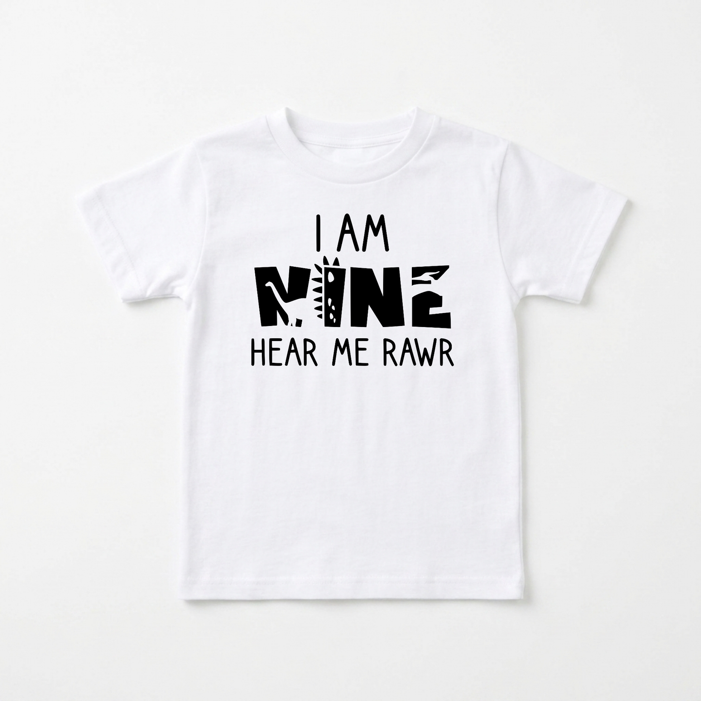 I Am Nine Hear Me Rawr Kids Shirt – Dinosaur 9th Birthday Tee