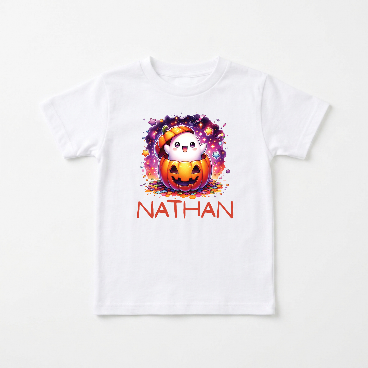 Personalized Ghost Pumpkin Toddler Shirt – Halloween Name Tee