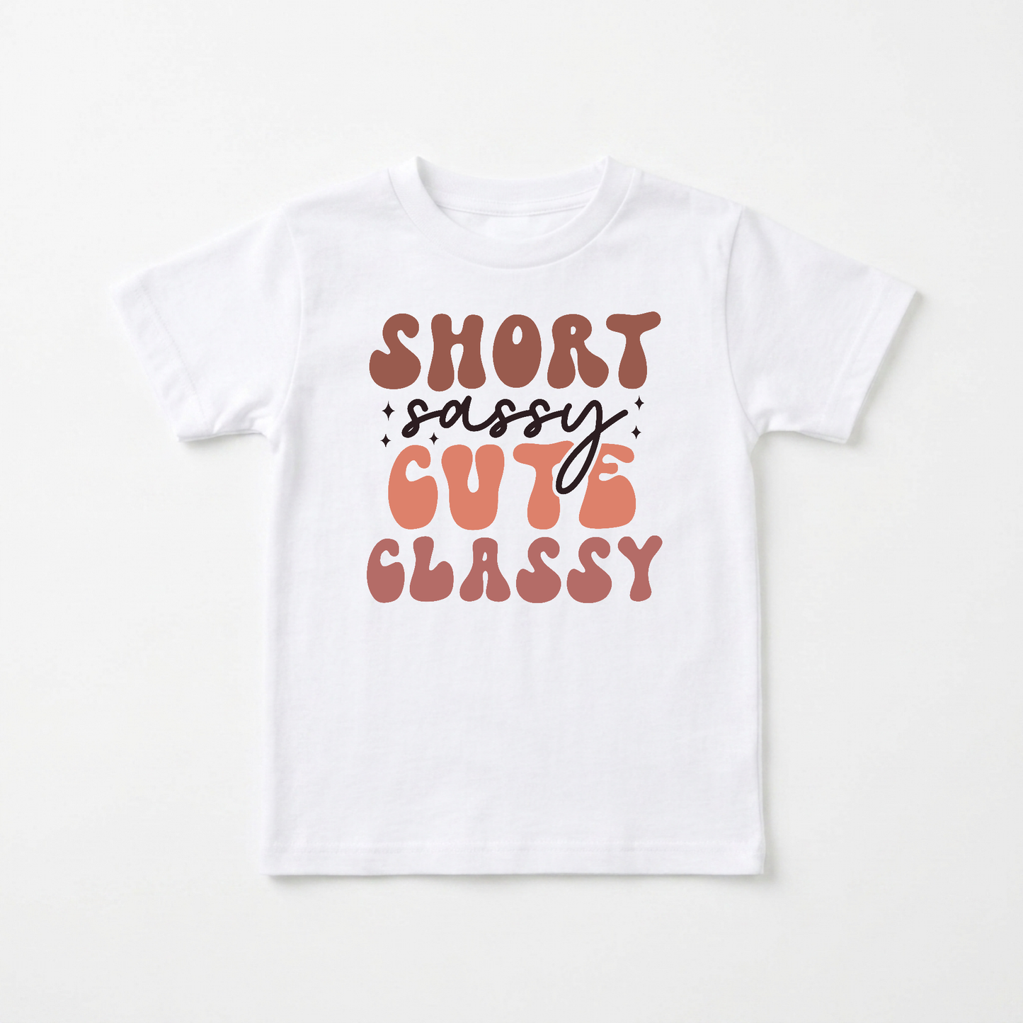 Short Sassy Cute Classy Kids Shirt – Retro Tee