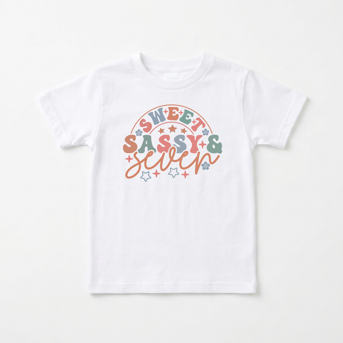 Sweet Sassy & Seven Kids Shirt – Retro 7th Birthday Tee