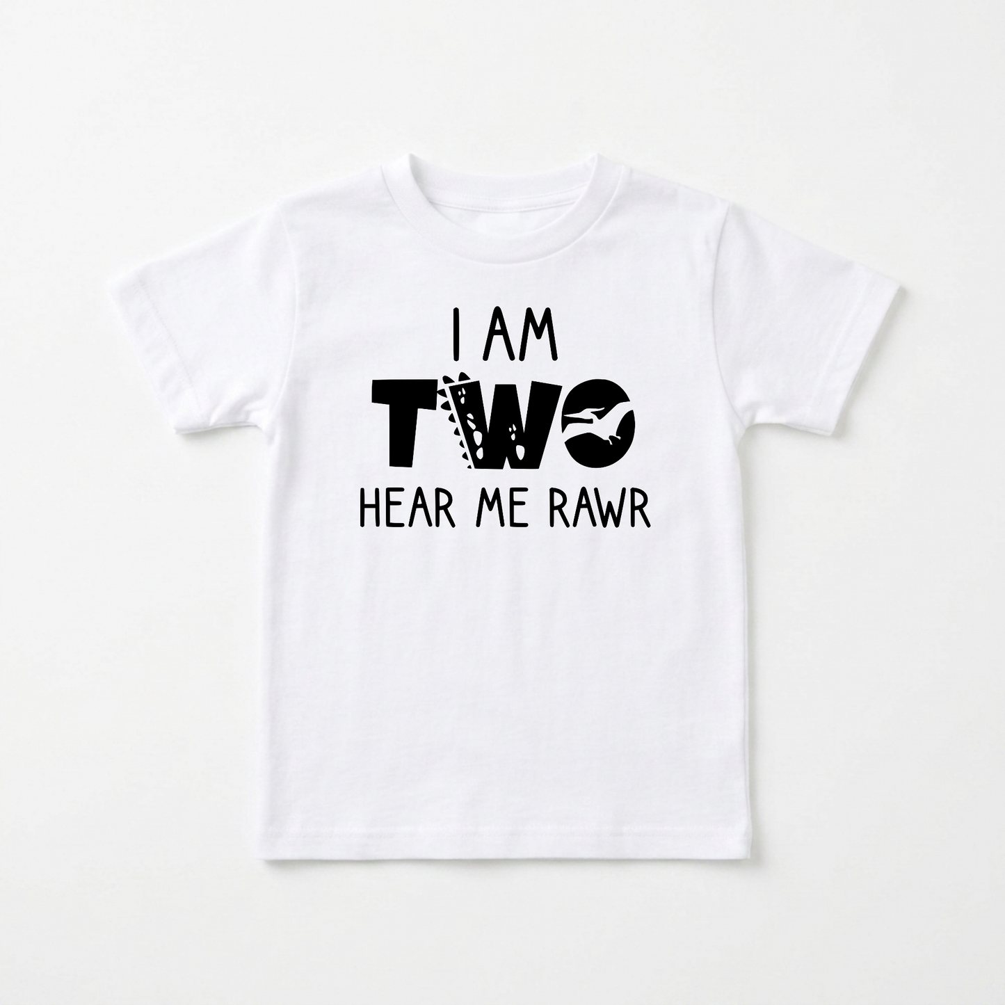 I Am Two Hear Me Rawr Toddler Shirt – Dinosaur 2nd Birthday Tee