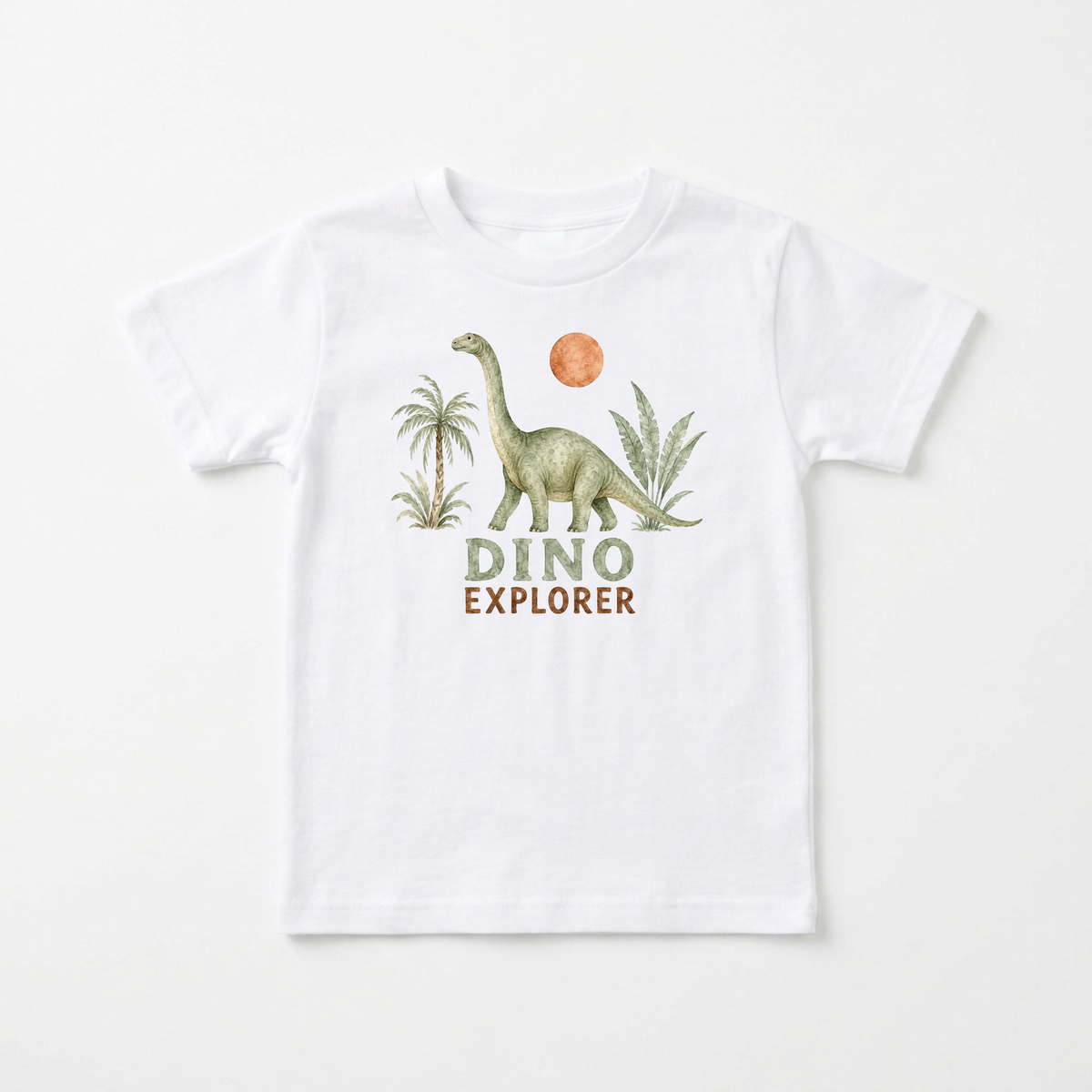 Dinosaur Toddler Shirt – Dino Explorer Watercolor Brontosaurus Tee