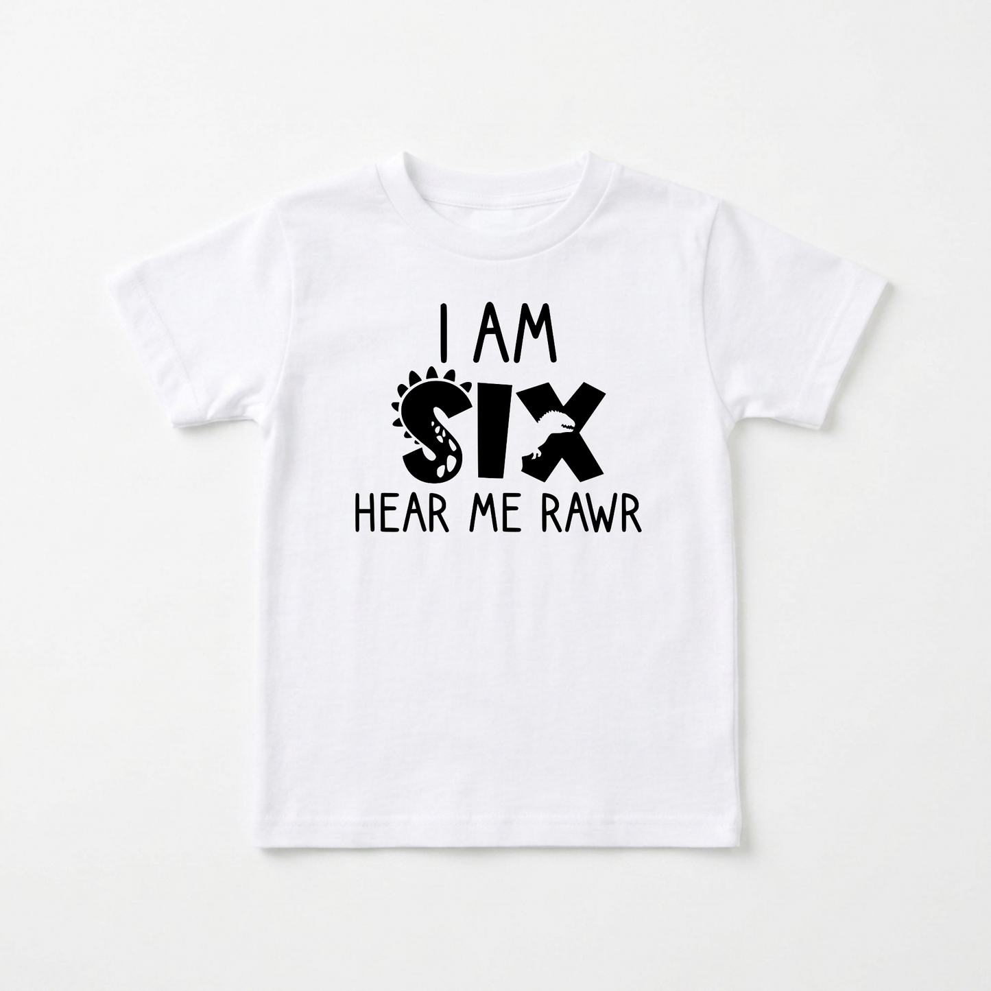 I Am Six Hear Me Rawr Kids Shirt – Dinosaur 6th Birthday Tee
