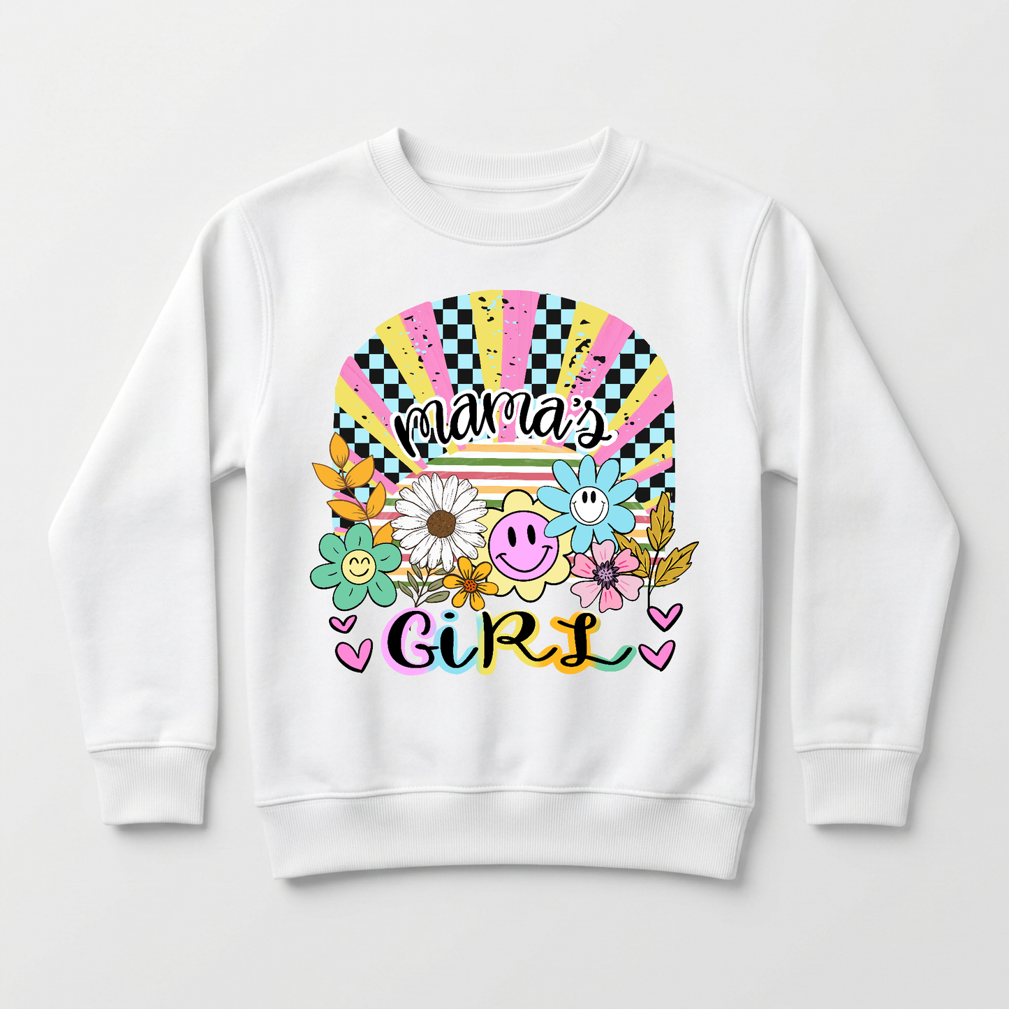 Mama's Girl Retro Kids Sweatshirt – Floral Pullover