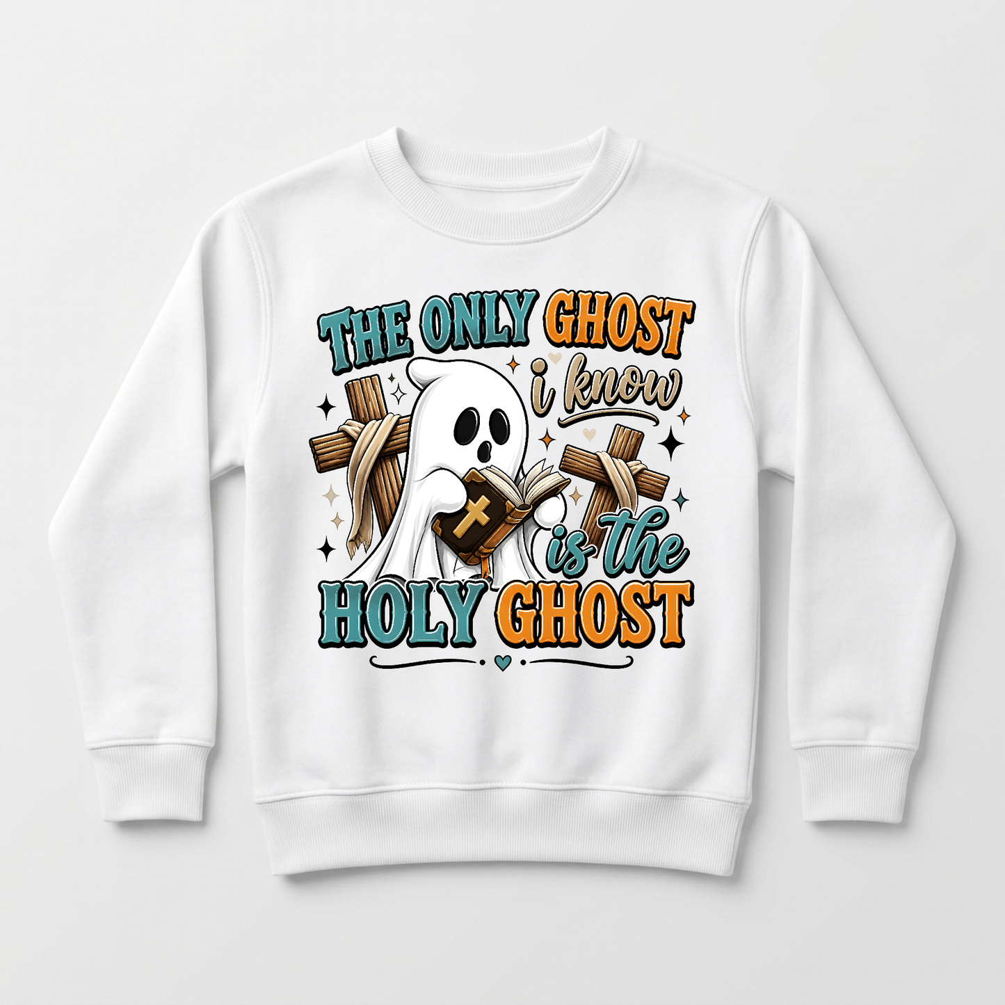 The Only Ghost I Know Kids Sweatshirt – Holy Ghost Halloween Pullover