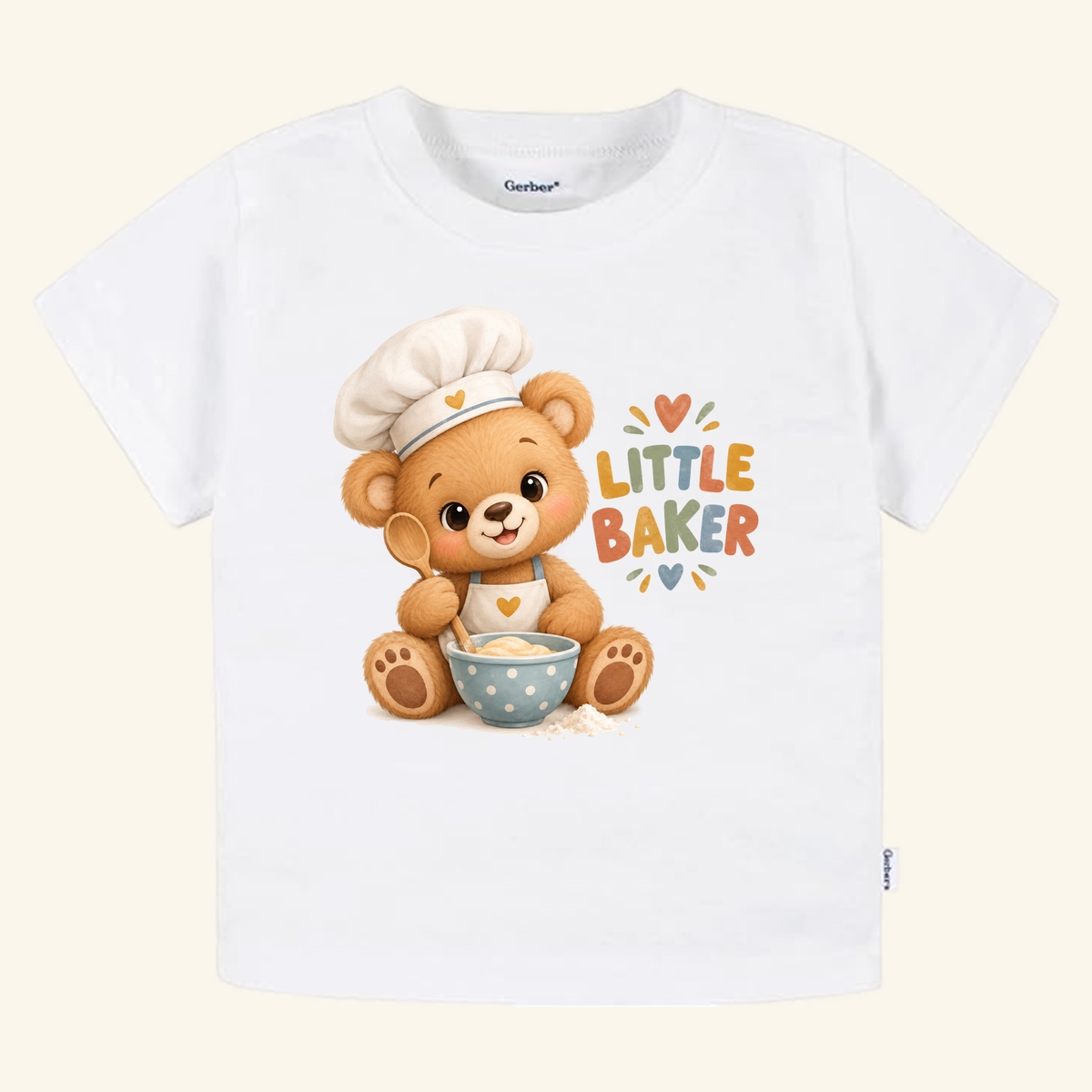 Little Baker Toddler Shirt – Cute Bear Chef Baking Tee