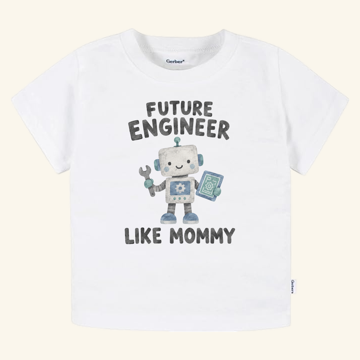 Future Engineer Like Mommy Toddler Shirt – Cute Robot Engineer Tee