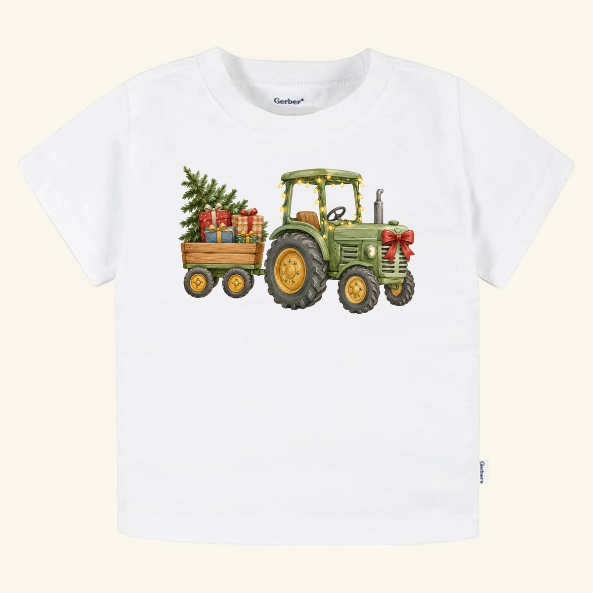 Christmas Tractor Toddler Shirt – Farm Tractor Holiday Tee