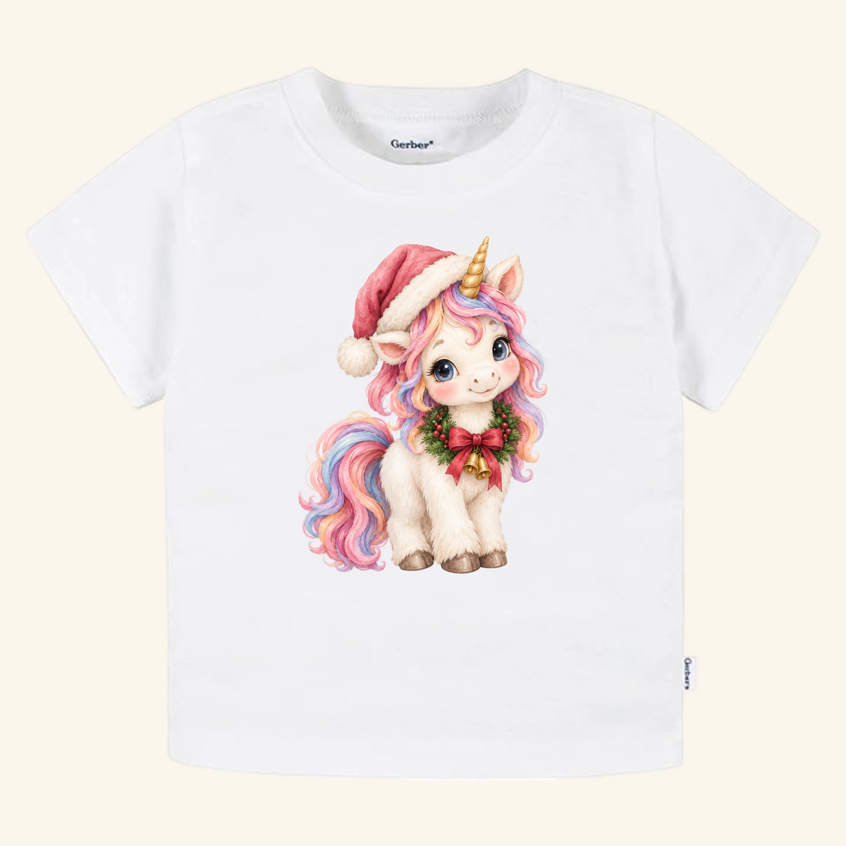 Christmas Unicorn Toddler Shirt – Cute Santa Hat Unicorn Tee