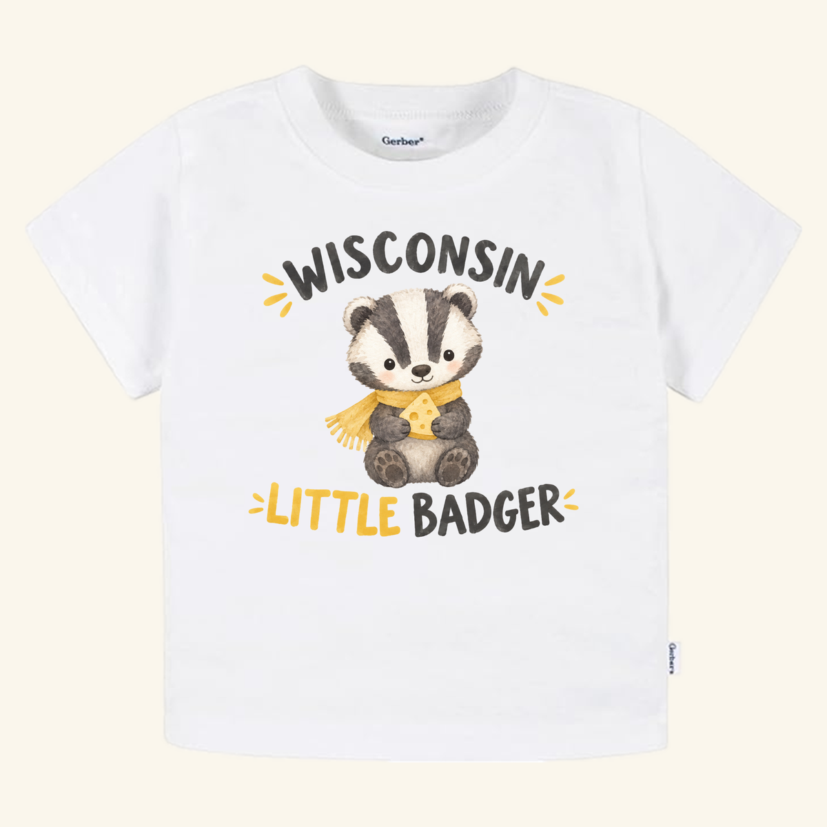Wisconsin Little Badger Toddler Shirt – Cute Cheese Badger Tee