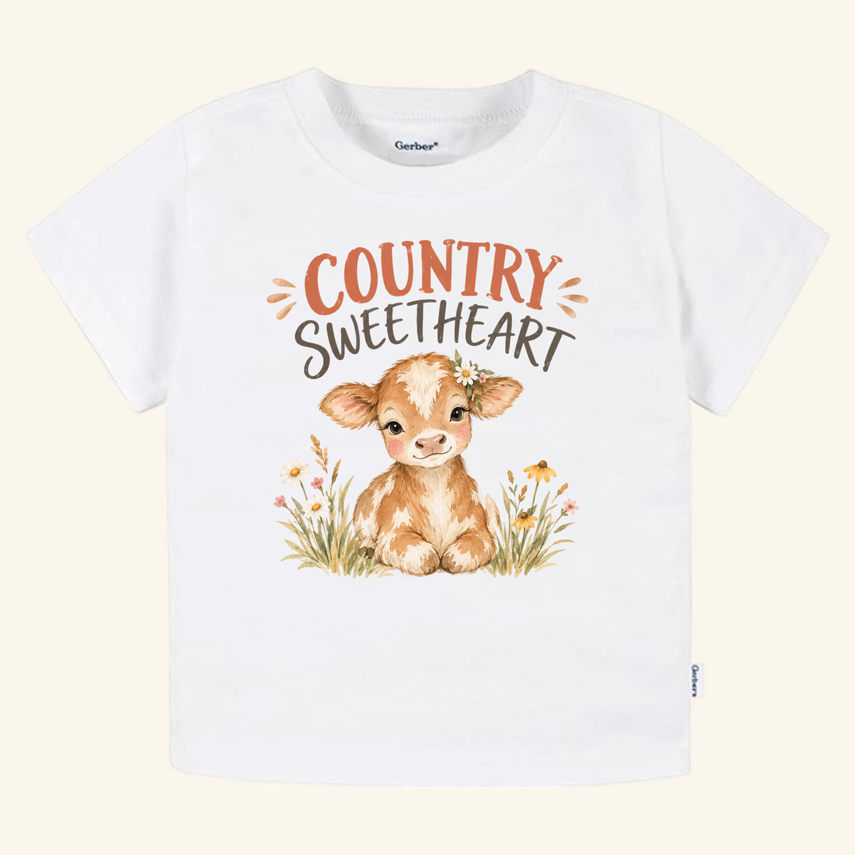 Country Sweetheart Toddler Shirt – Cute Baby Cow Tee