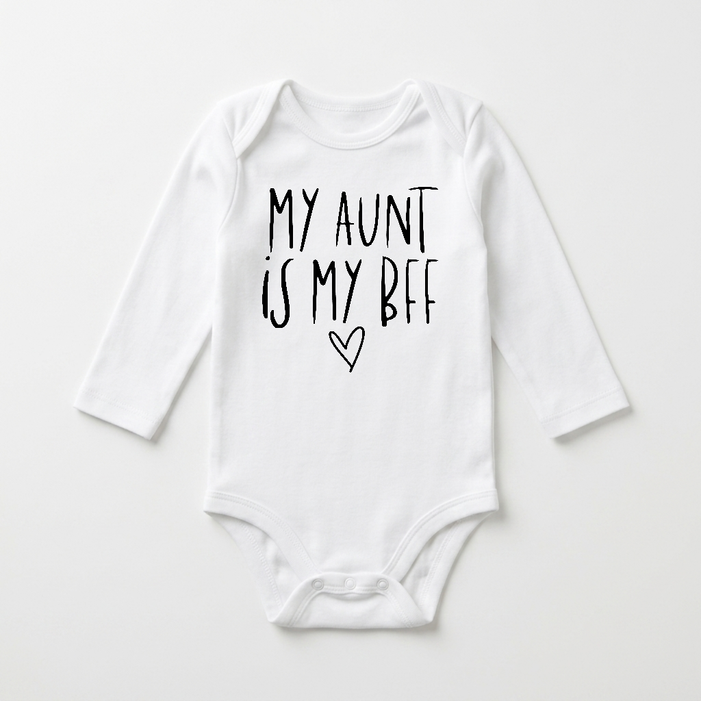 Long-Sleeve Aunt Baby Onesie – My Aunt Is My BFF Bodysuit