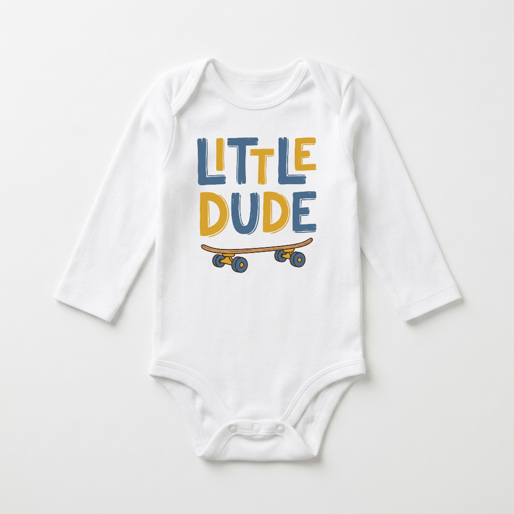 Long-Sleeve Skateboard Baby Onesie – Little Dude Bodysuit