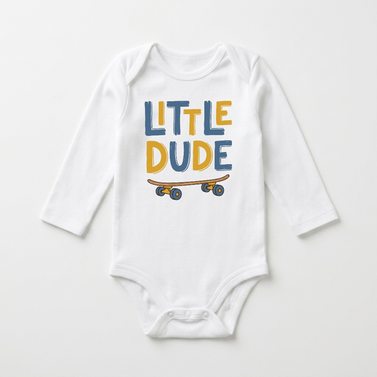 Long-Sleeve Skateboard Baby Onesie – Little Dude Bodysuit