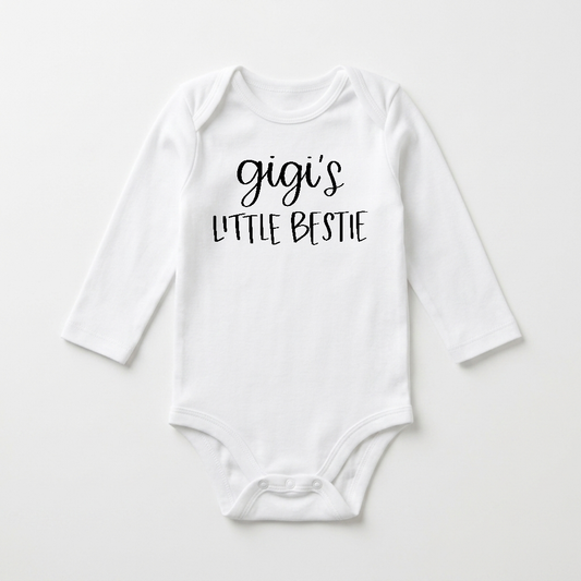 Long-Sleeve Gigi Baby Onesie – Gigi’s Little Bestie Bodysuit