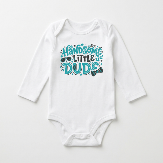 Long-Sleeve Baby Boy Onesie – Handsome Little Dude Bodysuit