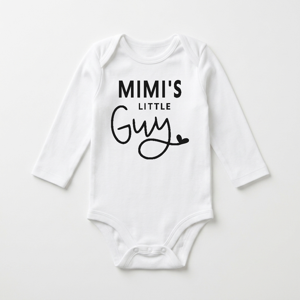 Long-Sleeve Mimi Baby Onesie – Mimi’s Little Guy Bodysuit