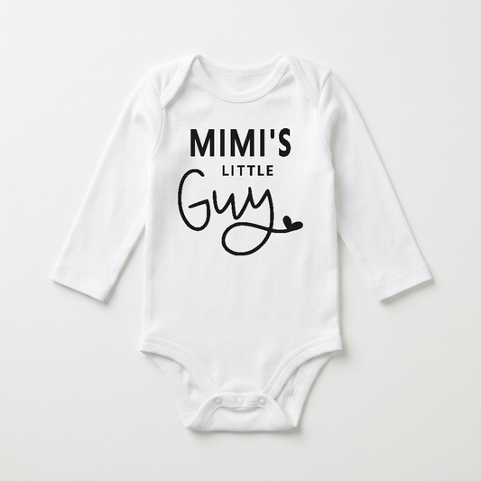 Long-Sleeve Mimi Baby Onesie – Mimi’s Little Guy Bodysuit
